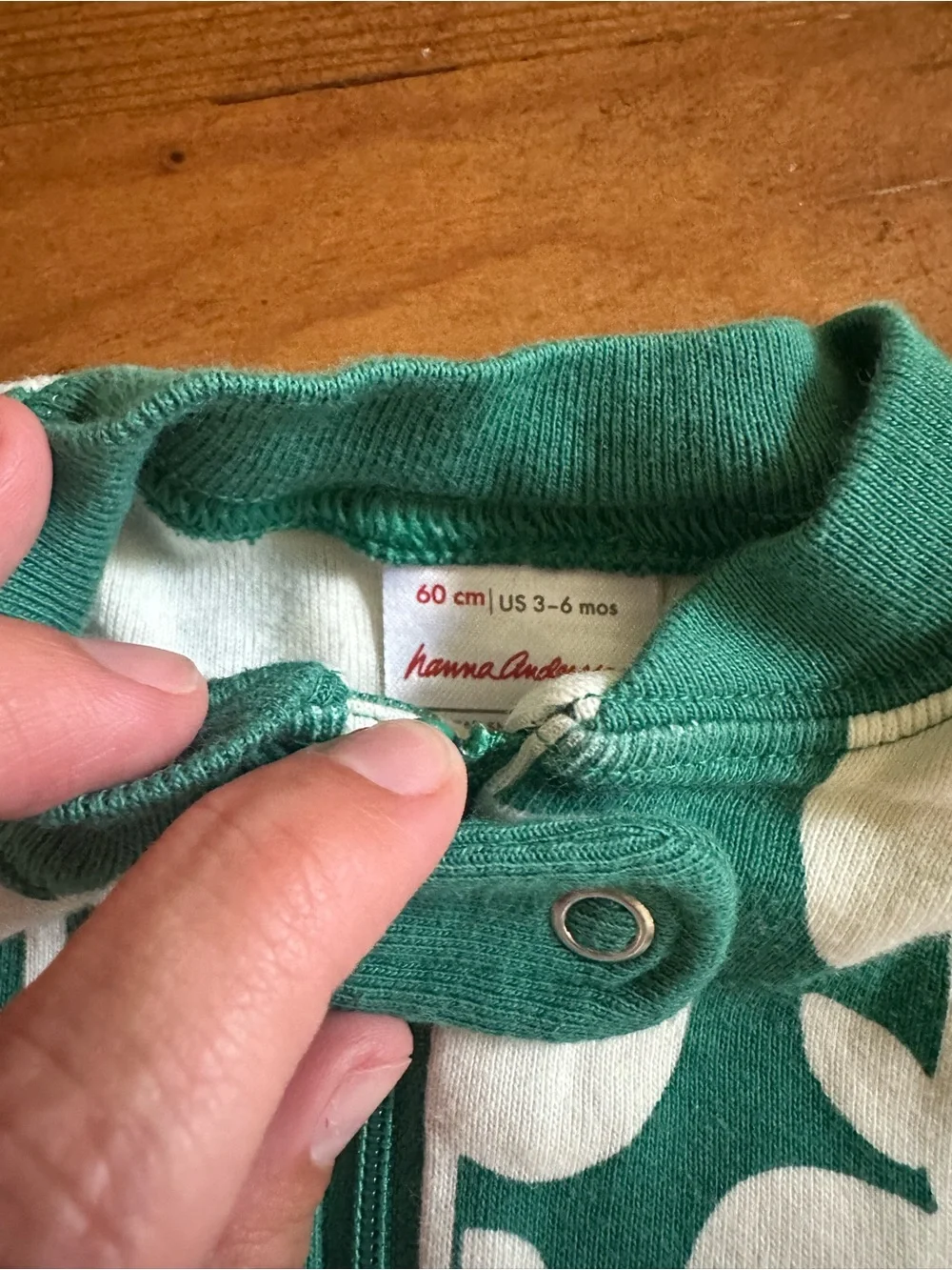 Hanna Andersson Green Apple orchard  Organic Cotton One-Piece